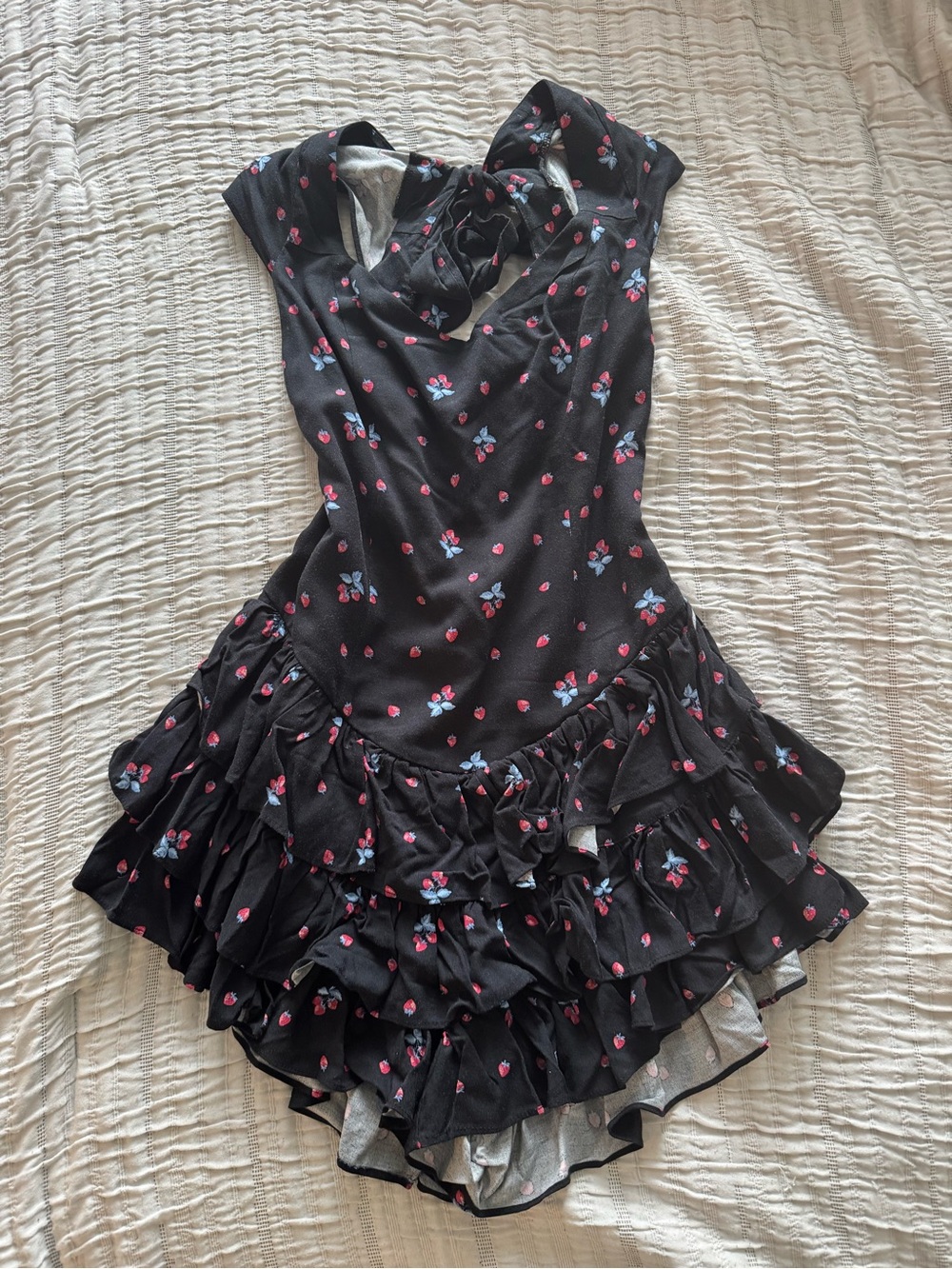 Urban Outfitters Black Floral Ruffle Romper